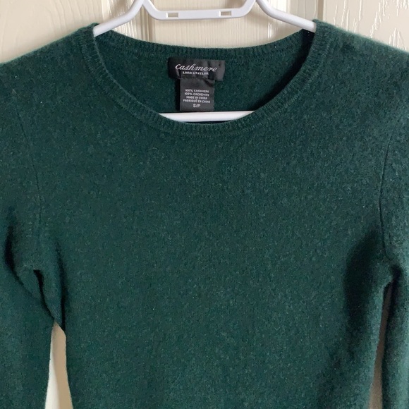 Luscious forest green 💯% cashmere crewneck size S - Picture 3 of 4